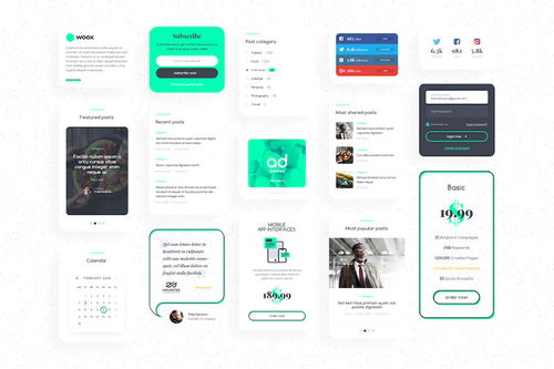 创意数字服务公司网站UI组件模板 25学堂网页设计解决方案